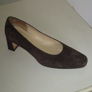 Amalfi by Nordstrom Womens Brown Italian Suede Heel Pump Shoe - Size 7B